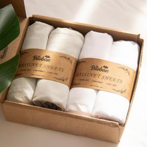 Baby Bassinet Sheets 4 Pack Compatible with SNOO Smart Sleeper and Chicco LullaGo Anywhere Portable Bassinet, Ultra Soft & Skin-Friendly, Grey and White