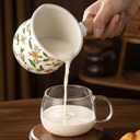 Milk Pot – Small Sauce Pan with Butter Warmer, Enamel Pot Mini Pot for Milk Boiling, Mini Saucepan for Single Serving