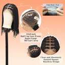 Brinbea 13x8'' HD Lace Front Knotless Short Braided Wigs for Women Bob Box Braid Wig with Baby Hair Premium Synthetic Braided Lace Front Wigs Brown 14 Inch