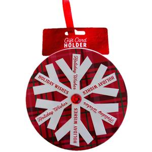 Surface Packaging Snowflake Circle Gift Card Holder Tin