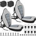 Lewtemi Thicken Kayak Seat with Back Support Canoe Paddle Board Seat with Detachable Storage Bag Adjustable Sit on Top Paddleboard Cushion for Kayaking Canoeing Rafting