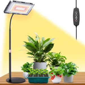 LBW Grow Light for Indoor Plants, 96 LED Full Spectrum Plant Light for Indoor Plants, Large Desk Grow Lamp with 4H/8H/12H Timer, 6-Level Brightness, Height Adjustable, Flexible Gooseneck