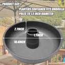 Umbrella Planter for Patio Table - Flower Pot Hole Fits Standard Poles Up to 1.5" Diameter, Container for Garden Home Plants, Carbon Steel Material (Grey) (Gray)