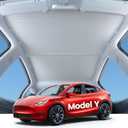 Sunshade Roof for Tesla Model Y - Lamicall Never Sag, 99.9% UV Block 5-Layer Nano Ice-Crystal Coating, Heat Insulation & Interior Sun Protection, 2020-2024 Tesla Model Y Accessories, Gray