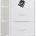 4 Drawer Dresser Fabric Storage Cabinet with Wood Top Steel Frame, Chest of Drawers Organizer for Bedroom Closet Office,White