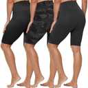 HLTPRO 2 Pack Plus Size Biker Shorts with Pockets for Women (3XL)- 8"/5"/3" High Waist Tummy Control Shorts for Yoga