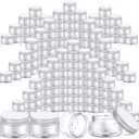 SATINIOR 100 Pcs Plastic Jars with Lids Small Containers Lids Wide Mouth Small Plastic Containers for Lotion Cream Rhinestones Body Butters Travel Storage(2 oz,Clear)