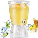 Tioncy 1 Pcs Acrylic Beverage Dispenser with Spigot 2.7 Gallon/ 10 l Clear Drink Water Dispenser Countertop with Detachable Base Iced Juice Container Unbreakable for Wedding Party