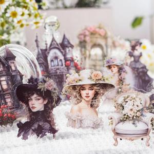 180pcs Alice Scrapbook Stickers for Journaling,Flower Aesthetic Stickers for Scrapbooking Supplies,Junk Journal,Notebook,Photo Frame(Alice in The Garden)