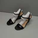 Cole Haan Women's Josie Wedge Sandal, Black Leather, 8.5-B US