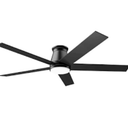 wurzee 60 inch Flush Mount Ceiling Fan Black Ceiling Fans with Lights 6 Speed...