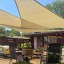 LOVE STORY 14' x 14' x 14' Triangle Shade Sail Canopy Sail Shade Sunshade for Patio Beach Pool Outdoor, Sand