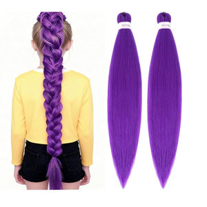 Alrence Purple Braiding Hair Pre Stretched Long Braid 30 Inch 2 Packs Professional Braiding Hair Extensions Synthetic Crochet Twist Braids (30 Inch, Purple)