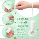 Glooglitter 80 Pcs Mini Portable Fans Bulk Handheld Battery Operated Fan with Lanyard, Cooling Lightweight Pocket Personal Fans for Wedding Birthday Summer Outdoor Use (White), about 6 x 3 inches