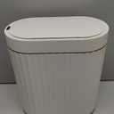 ELPHECO Automatic Motion Sensor Trash Can - 2 Gallon Slimline for Bathroom, Bedroom, Kitchen, Office - White with Gold Trim