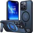 TORRAS for iPhone 13 Pro Case Translucent Black | Strong Magnetic & Seamless Stand, Fit for MagSafe, Military-Grade Drop Protection, Sturdy Adjustable Built-in Kickstand, Slim Matte Finish