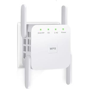 1200Mbps WiFi Extender Signal Booster,WiFi Repeater, Covers Up to 3600 Sq.ft & Supports 80 Devices,Internet Booster,AP Mode with Ethernet Port, Home Wireless Signal Booster (White)