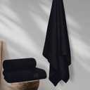 Elvana Home Cotton 2 Pack Oversized Bath Towel Set 28x55 inches, Large Bath Towels, Ultra Absorbant Compact Quickdry & Lightweight Towel, Ideal for Gym Travel Camp Pool - Black