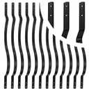 50 Pack - 32.25"x1" Balusters for Deck Railing Curve Aluminum Deck Balusters Face Mount Metal Deck Spindles Shiny Black