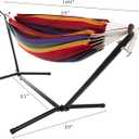 Double Brazilian Hammock with Stand Included ? Woven Cotton, 2-Person, Outdoor Swing with Frame for Camping, Backyard, or Patio by Pure Garden