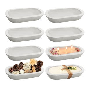 8 Pack Wood Dough Bowls for Candle, White