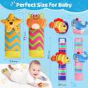 URMYWO Wrist Rattles for Baby - Rattle Socks - Foot Finder Set - Baby Toys for 0-12 Months Infant - Newborn Essentials - Early Learning Sensery Toys for Boy Girl as Shower Gifts