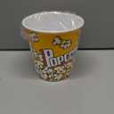 Plastic Popcorn Container Retro Style Reusable Popcorn Bucket for Movie Night 7.1x7.1x5.1, 1 Pack