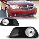 Fog Lights for Dodge Grand Caravan 2011-2020 with Bulbs H10 12V42W Fog Lamps Assembly Wiring Kit & Switch Included- 1 Pair (Clear Lens)