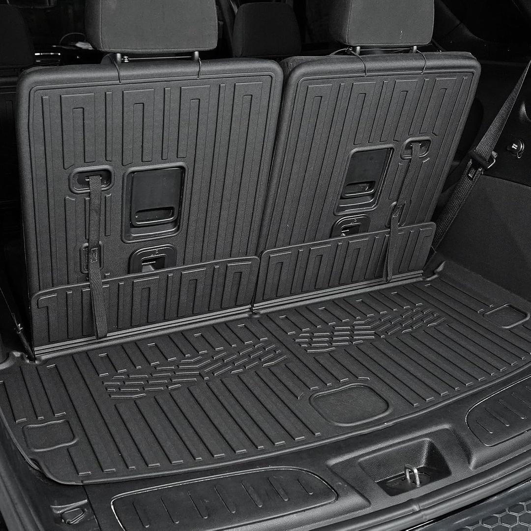 Cargo Mat for 2016-2025 Dodge Durango 6/7 Passenger Accessories, Full Coverage All Weather TPE Protector Cargo Mat with Backrest Mat Trunk Mat Cargo Liner for 2025 Durango RT Accessories