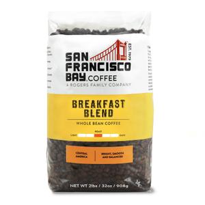 SAN FRANCISCO BAY SF Coffee Whole Bean 2LB Medium Roast, Breakfast Blend, 32 Ounce (2 Pound (Pack of 1))