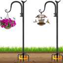 CL FUN Shepherds Hooks for Outdoor, 48 Inch 2 Pack Adjustable Bird Feeder Pole Heavy Duty Shepherd Hooks for Bird Feeder, Hanging Plant Baskets, Solar Lights, Lanterns, Wedding Decor