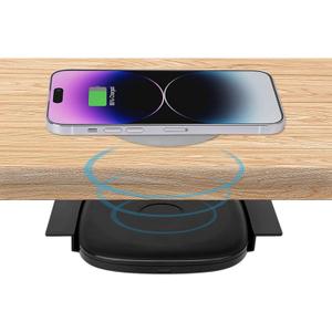 1.57"(40mm) NiiTTER Invisible Wireless Charger, Under Desk Wireless Charger, Under Counter Charging for iPhone 17/16/15/14/13/12/ Samsung Galaxy S25/S24/S23/S22/S21(Adapter Included)