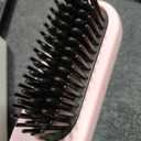 Go Brush Pro 2025 Hair Straightener Brush 300 Million Negative Ionic Portable Hair Straightener Comb for Women with 4 Temps Fast Heating MCH Ceramic Coating Smooth Frizz-Free Hair Pale Pink