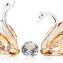 YWHL 50th Wedding Anniversary Swan Gifts for Parents, 50 Years for Couple, Crystal Swan Figurine Decoration for 50 Years of Marriage