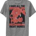 Disney Big Hero 6 Right Moves Boys Short Sleeve Tee Shirt (X-Large, Charcoal Heather)