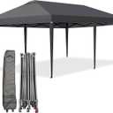 10x20 Pop Up Canopy with One Push Setup, Heavy Duty Beach Tent | with Wheeled Bag, Sun Shelter for Parties,Events, Outdoor Gazebo with Weight Bags,Stakes,Ropes, Wind Proof & Waterproof
