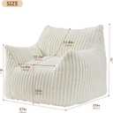 Achicsofar Giant Bean Bag Chairs for Adults Teens, Large Bean Bag Sofa Chairs with Filling Comfy Fuzzy BeanBag Chair with Armrests for Bedroom Living Room Reading