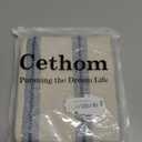 Boho Lumbar Pillow Covers 14x36 Long, Pack of 1, Blue Striped Decorative Body Pillowcase for Couch Bed, Textured Farmhouse Accent Cushion Covers for Living Room Bedroom Sofa Home Decor