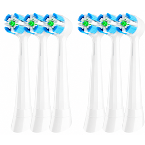 6 Pcs Replacement Heads Compatible with Oral B iO Series Electric Toothbrush, Individually Wrapped, White