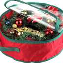 TITA-DONG 1Pcs Christmas Wreath Storage Bag,Portable Artificial Wreaths Organizer Container with Dual Zippered Transparent Window & Handles 20 Inch (16inch/1pcs)