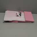 Marbrasse Monitor Stand Riser, 16.5 Inch 2 Tier Computer Printer Shelf Stand for Laptop Computer Screen Storage, Desktop Stand with Phone Holder and Cable Management (Pink)