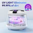 Ultrasonic Retainer Cleaner Machine 48kHz, Dental Cleaning Pod, Ultrasonic Retainer Cleaner for Dentures, Aligners, Mouth Guards, Toothbrush Heads and Jewelry with 200ML Capacity, LAB Supply