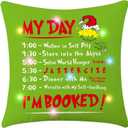 Funny Christmas Pillow Cover, 18x18 Holiday Throw Pillow Covers with LED Lights, Novelty Xmas Cushion Case, Farmhouse Christmas Decorations for Home Bed Couch Sofa, White Elephant Gifts