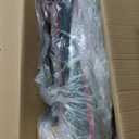 Medline Ultra Lightweight Transport Wheelchair for Adults, Foldable, 19-Inch Seat Width, Red Frame, Black Upholstery