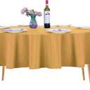 Ascoza 2pack 70 Inch Gold Tablecloth in Washable Polyester Fabric for Wedding/Banquet/Restaurant/Parties