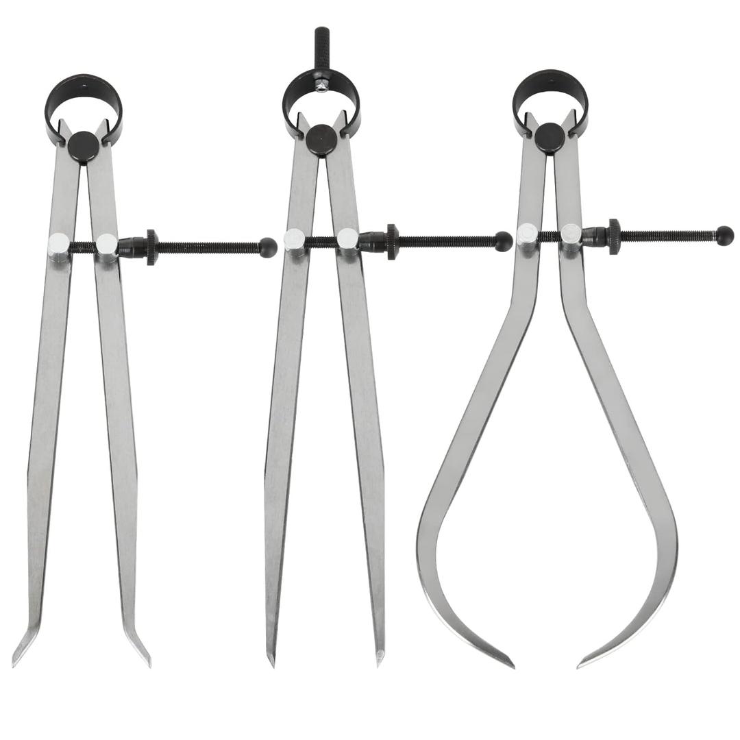 Acrux7 3Pcs 8 Inch Long Spring Caliper Set, Carbon Steel Outside Divider Caliper Compass, Calipers Measuring Tool for Wood Turning Lathe Projects
