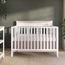 Dream On Me Emerson 5-in-1 Convertible Full-Size Baby Crib in White & Vintage Oak, GreenGuard Gold & JPMA, Converts to Toddler, Day, & Full-Size Bed, Non-Toxic Paint, Safe Sleep Environment, 54.8"L x 29"W x 42"H