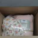 DuShow Floral 4 Piece Girls Toddler Bed Comforter Set Pink Flower Reversible Toddler Bedding Set Soft Baby Crib Bed Sheets Set in a Bag | Include Quilt Comforter,Flat Sheet,Fitted Sheet,Pillowcase