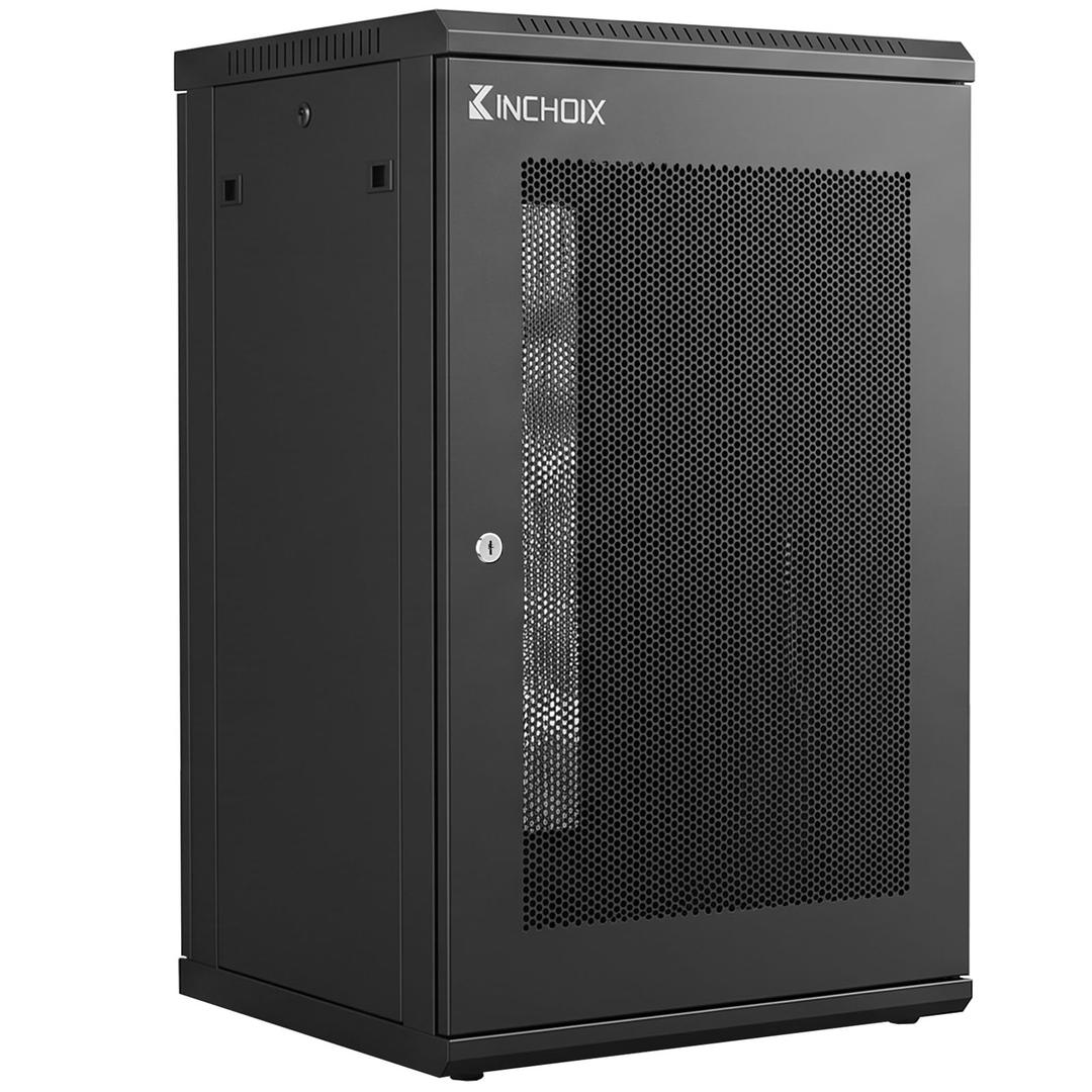 15U Server Cabinet Network Rack Enclosure Cabinet Enclosure for Computer Data Networking Electronic Equipment, Removable Side Panels, Lockable Door, 30in Depth for 19” IT Equipment, A/V Devices