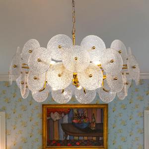TOCHIC Modern Glass Chandelier 31.6", 10 Lights Large Farmhouse Chandelier Light Fixture for Dining Room, Luxury Gold Hanging Chandeliers with Seeded Glass for Bedroom Living Room Kitchen Kids Room